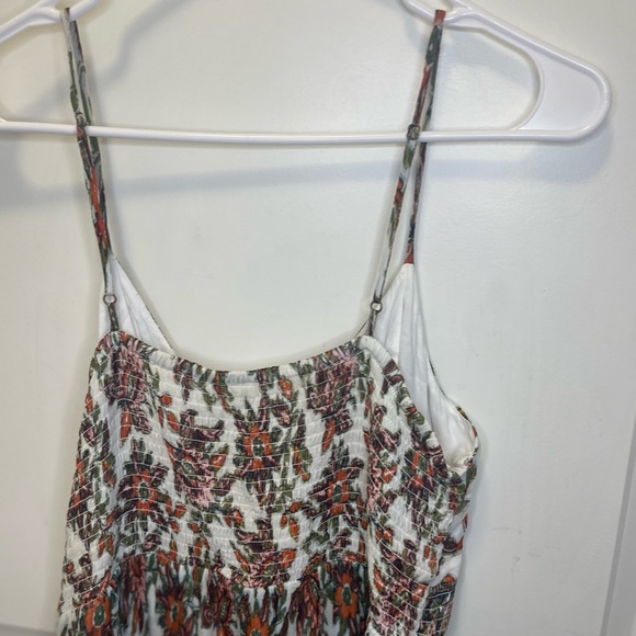 Anthropologie VIRGINIA M Ivory Blue Floral Chiffon Maxi Boho Dress - Picture 9 of 9